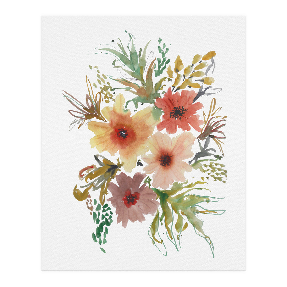 Watercolor blooms (Print Only)