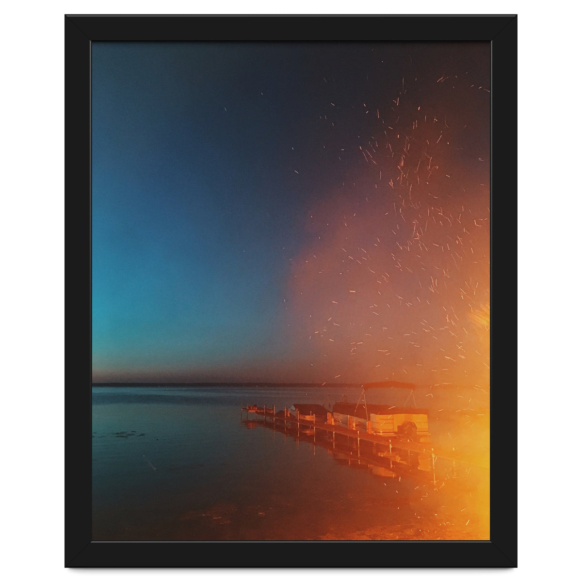 Firelight by the dock