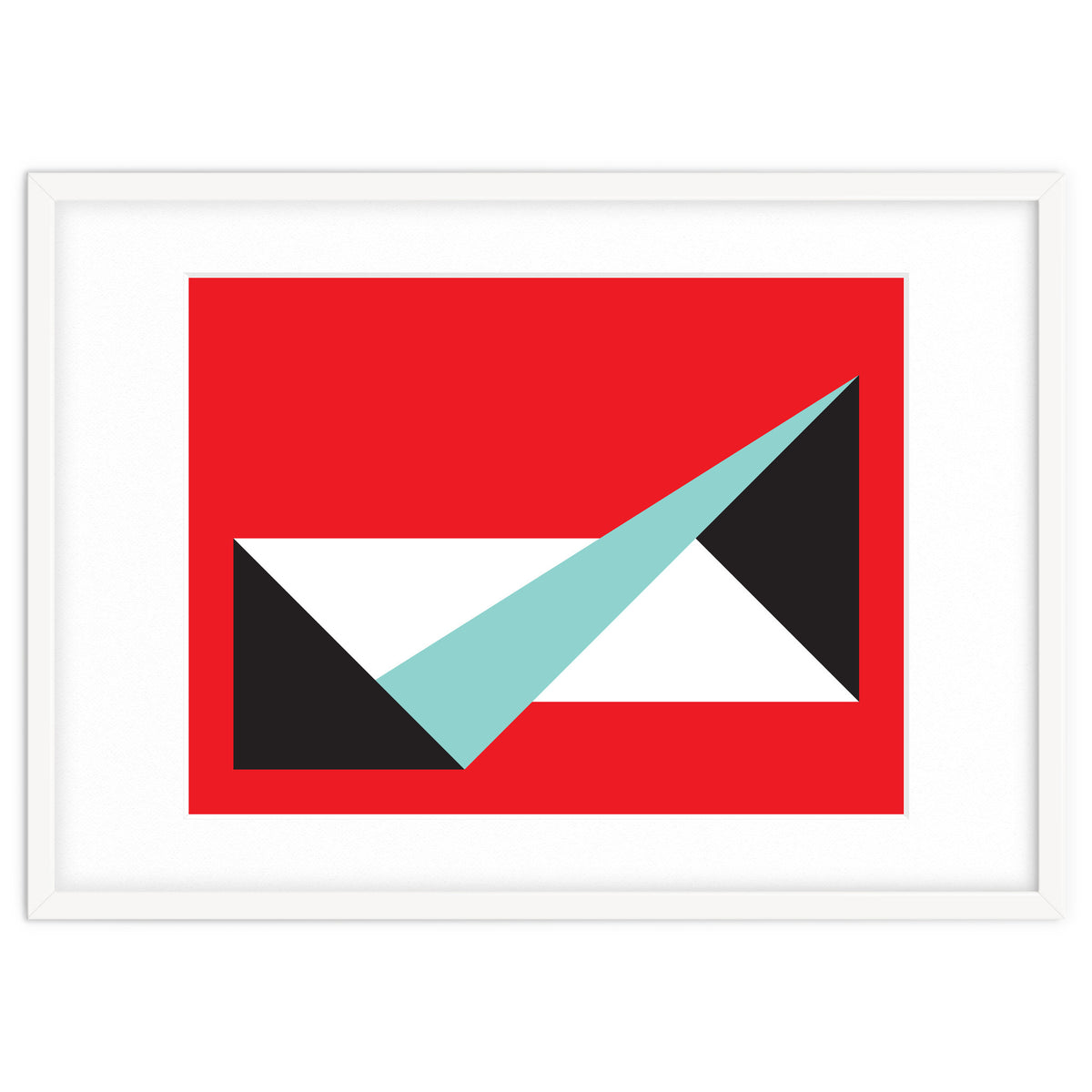 Geometric Shapes No. 49 -  teal, black & red