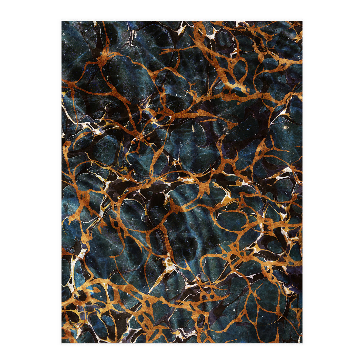 Ocean & Gold Marble (Print Only)