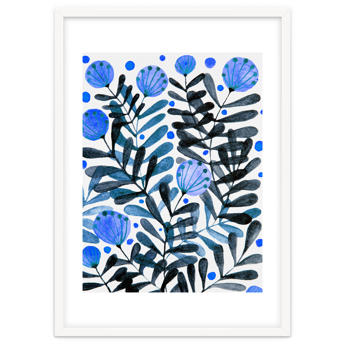 Flowers And Foliage Blue