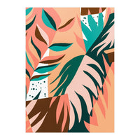 Watching The Leaves Turn, Tropical Autumn Colorful Eclectic Abstract Palm Nature Boho Graphic Design (Print Only)