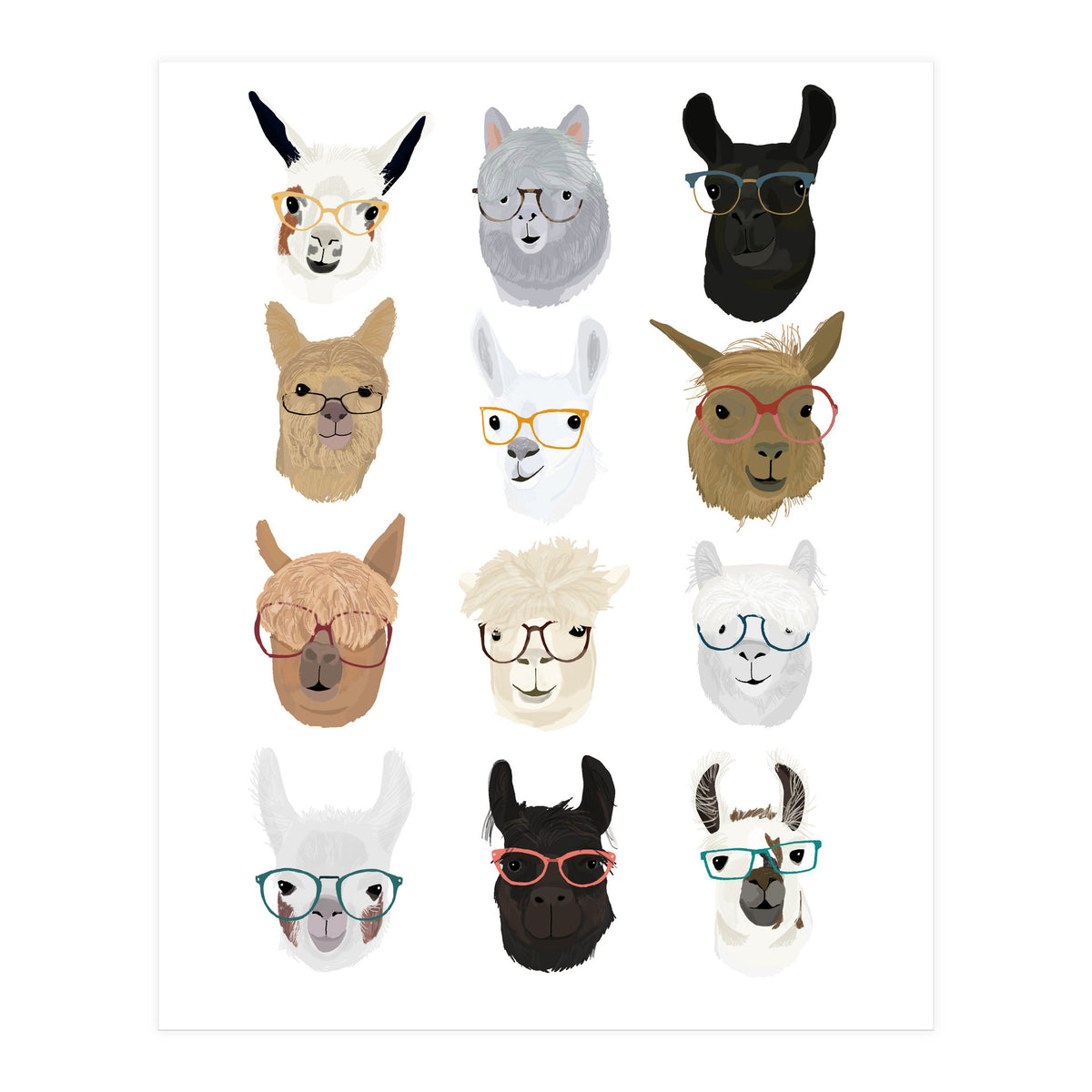 LLamas in Glasses (Print Only)