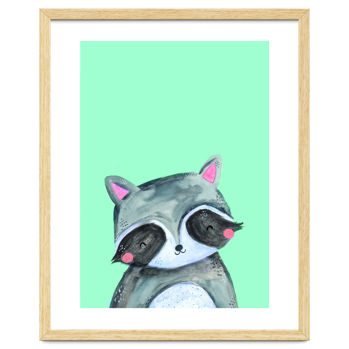 Woodland Racoon On Mint