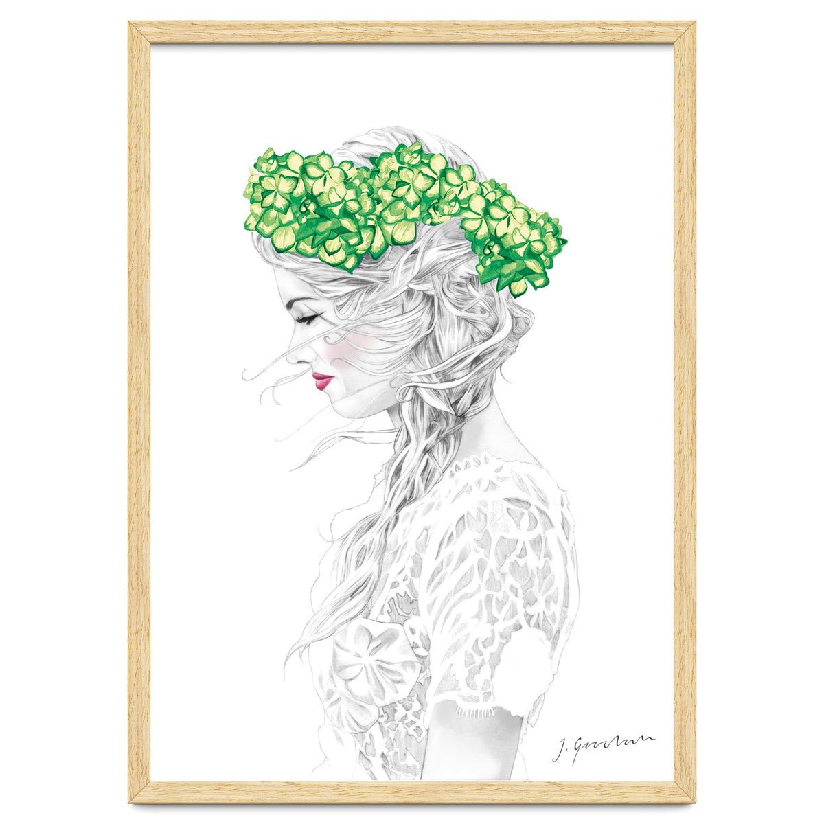 Green Hydrangea Girl