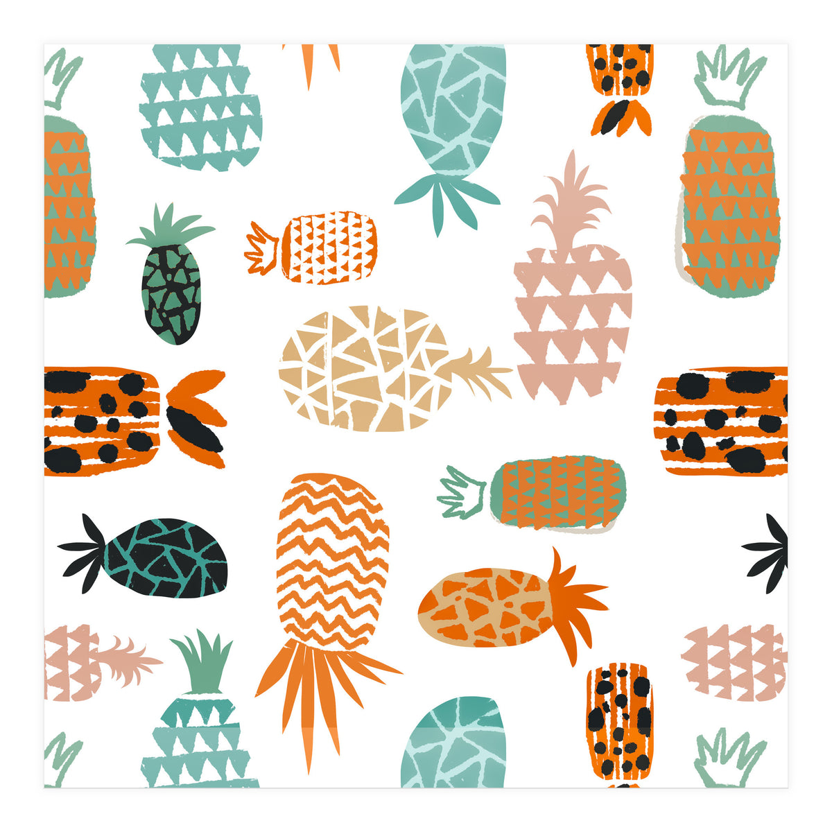 Crazy Pineapples Art Print (Print Only)