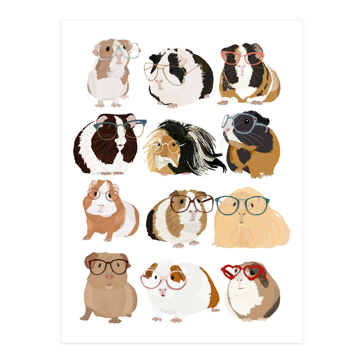 Guinea Pigs in Glasses (Print Only)