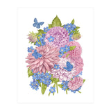 Pink Flowers and Butterflies (Print Only) thumbnail