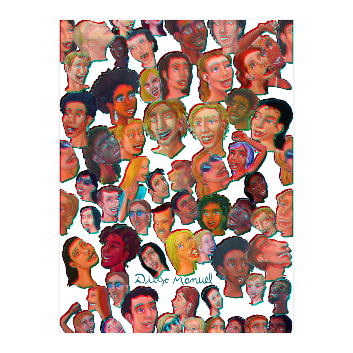 Rostros Alegres 3d (Print Only)