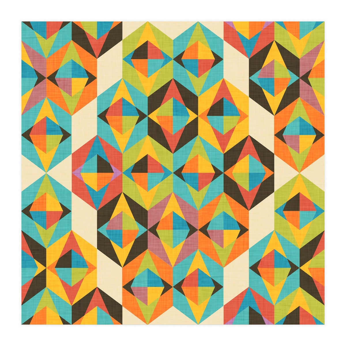 Retro Color Block Kaleidoscopic  (Print Only)