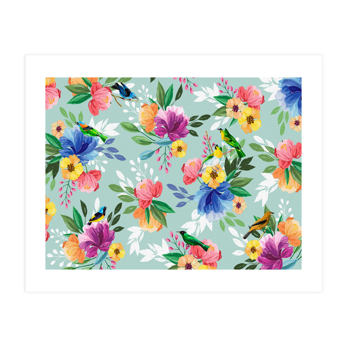 Flowers Birds (Print Only)