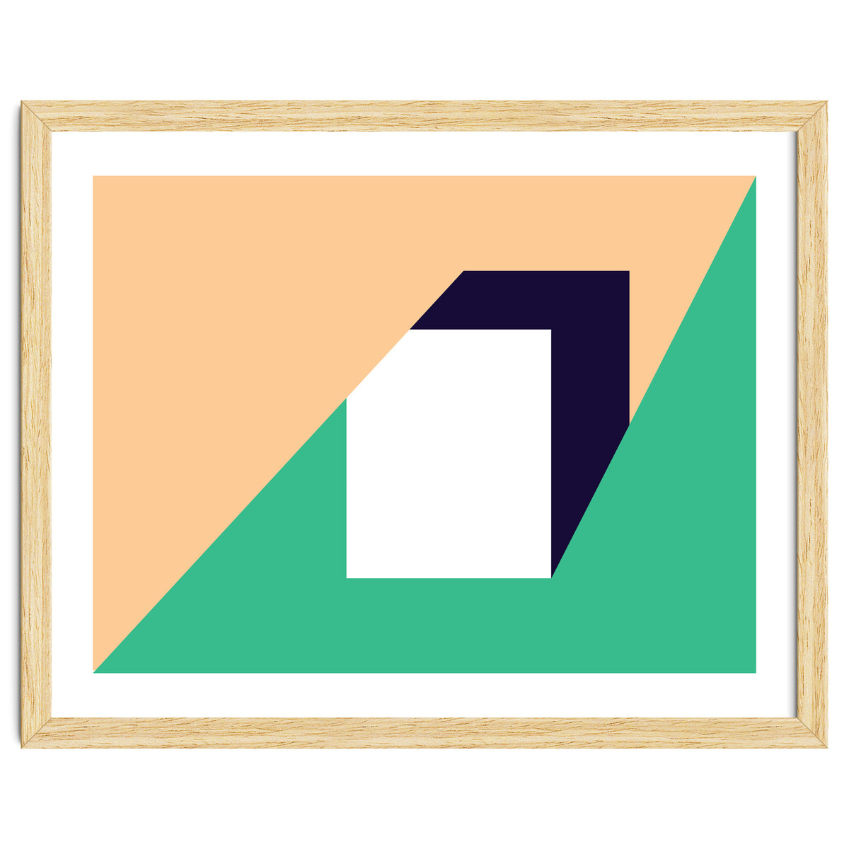 Geometric Shapes No. 61 - pink, green & dark blue