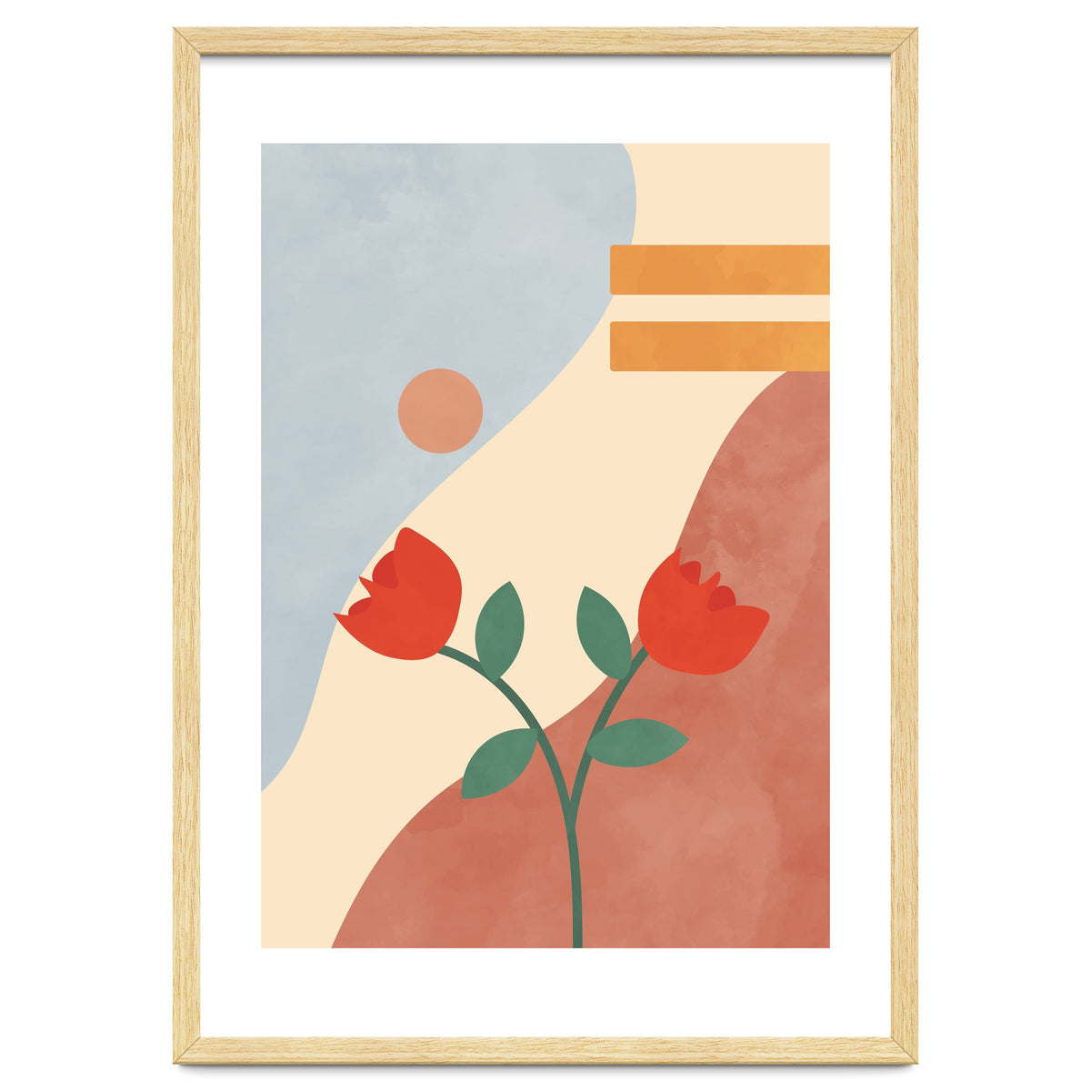 Rose Flower Abstract Botanical Modern