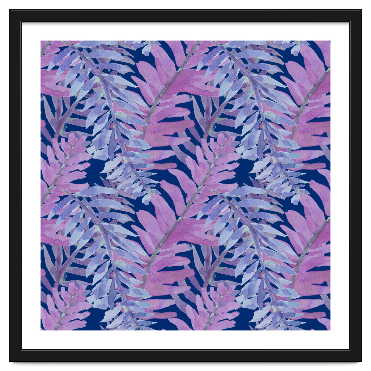 Woodland Ferns in Blue