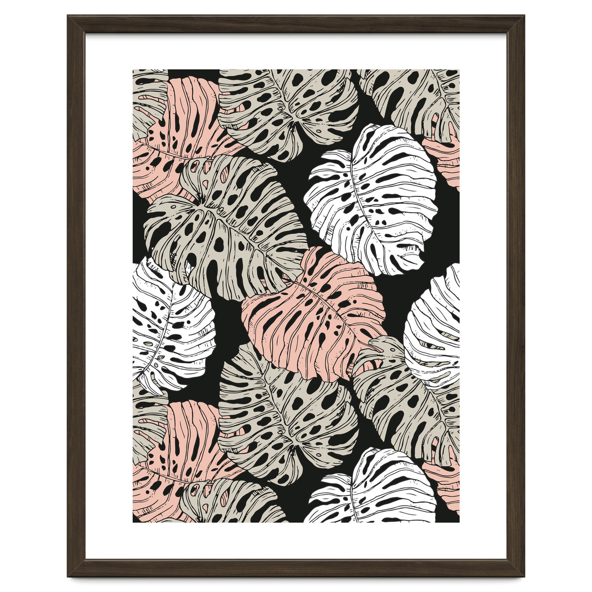 Monstera in the darkness of the jungle