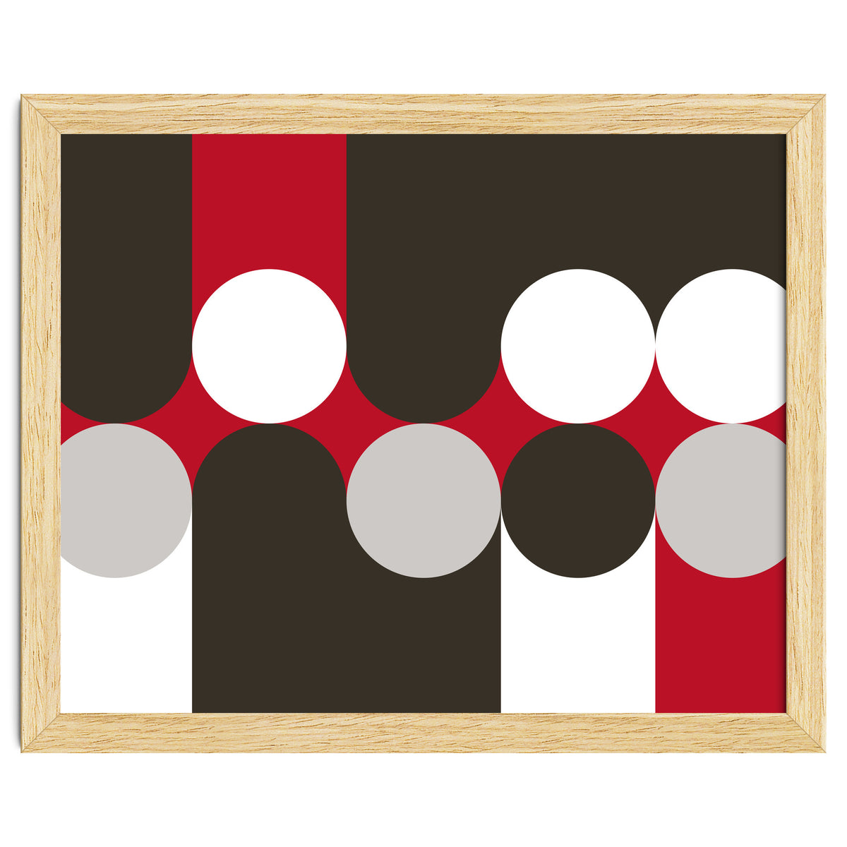 Geometric Shapes No. 33 - brown, red & white