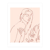 Lueur, Tropical Nude Modern Bohemian Woman Line Art, Minimal Scandinavian Sketch Blush Drawing (Print Only) thumbnail