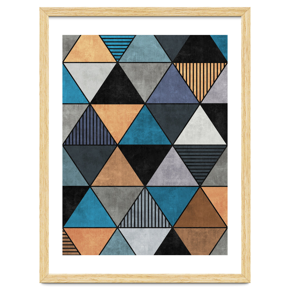 Colorful Concrete Triangles 2 - Blue, Grey, Brown