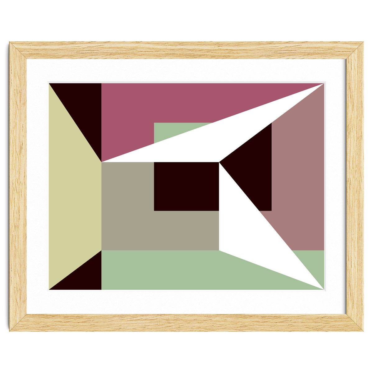 Geometric Shapes No. 26 - green & purple