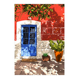 Intentful Living | Summer Architecture Travel Positivity | Optimism Good Vibes Bohemian House Door (Print Only) thumbnail