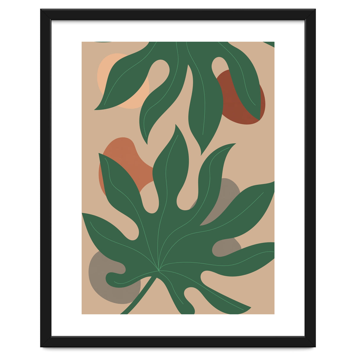Abstract Boho Botanical Leaves