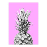 Black and White Pineapple Pink Background (Print Only) thumbnail