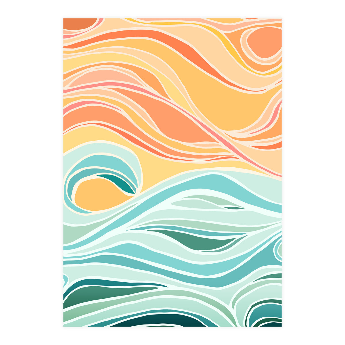 Sky And Sea Abstract (Print Only)