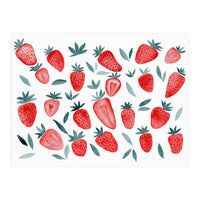 Strawberries - red and teal (Print Only)