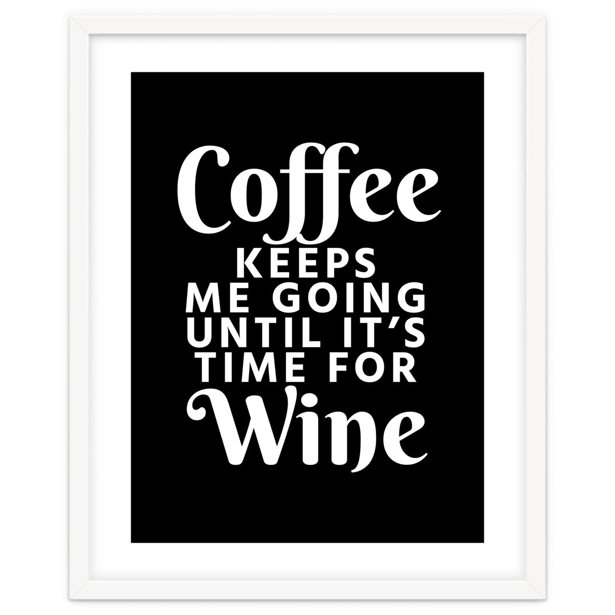 Coffee Keeps Me Going Until It's Time For Wine Black