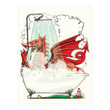 Welsh Dragon in the Bath, Funny Bathroom Humour, Wales, Britain, United Kingdom  (Print Only) thumbnail