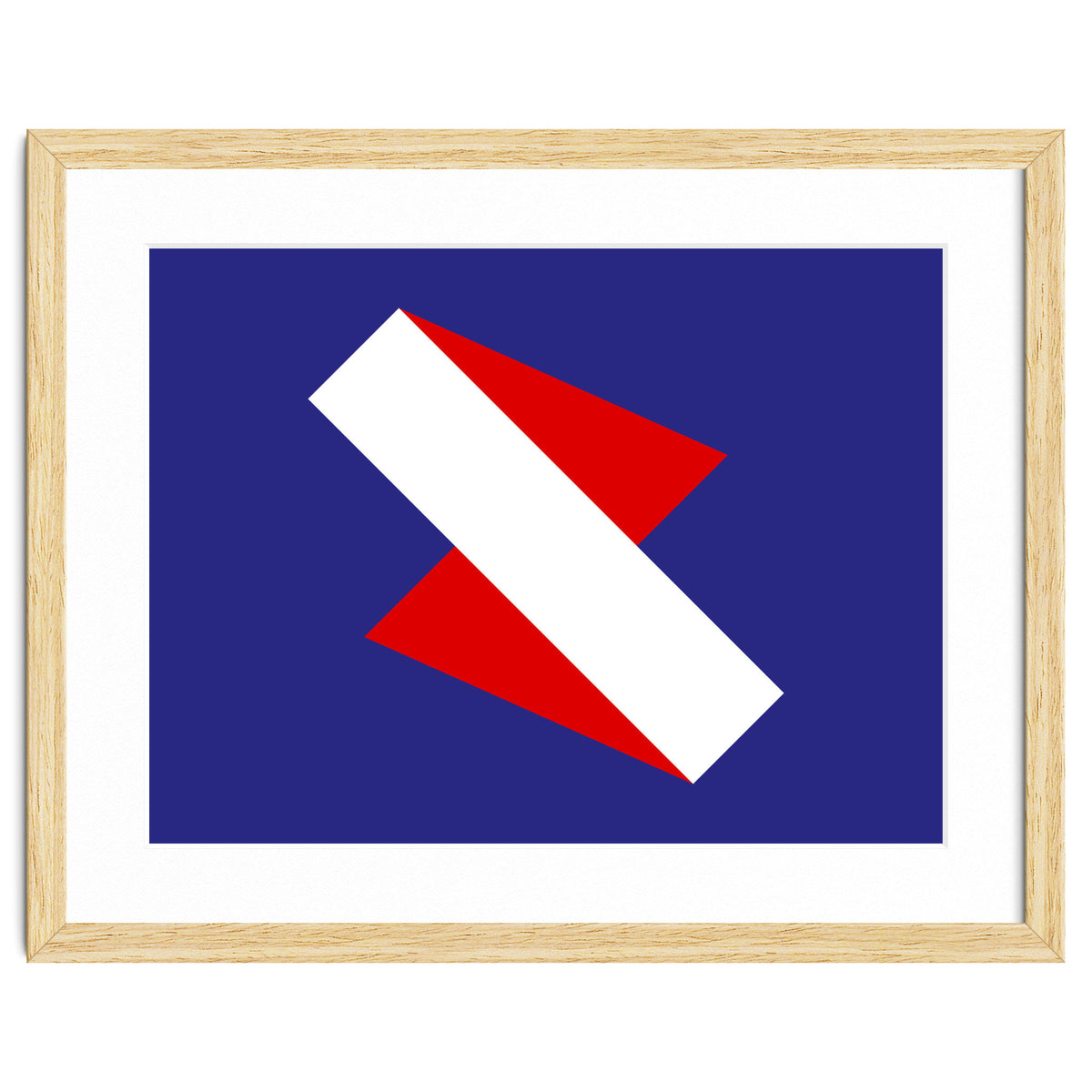 Geometric Shapes No. 68 - red & royal blue