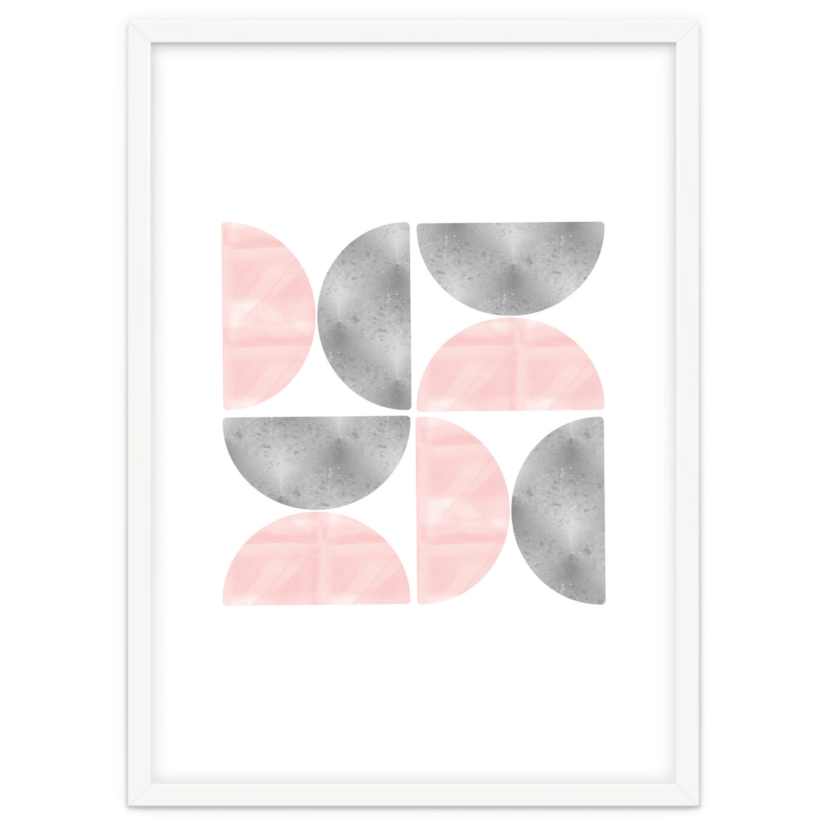 Half Moon Blush And Grey Abstract