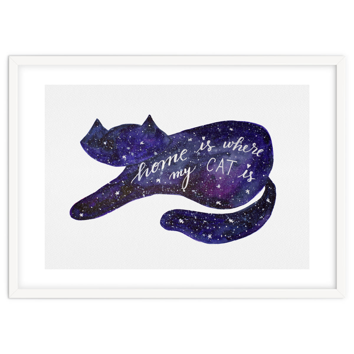 Watercolor galaxy cat