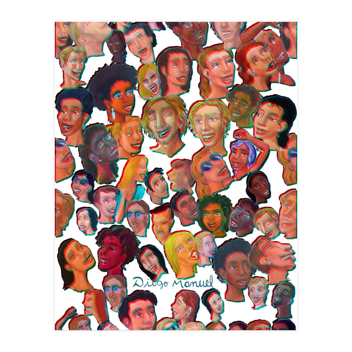 Rostros Alegres 3d (Print Only)