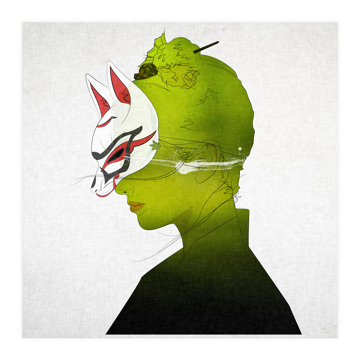 Fox Mask Side Face (Print Only)