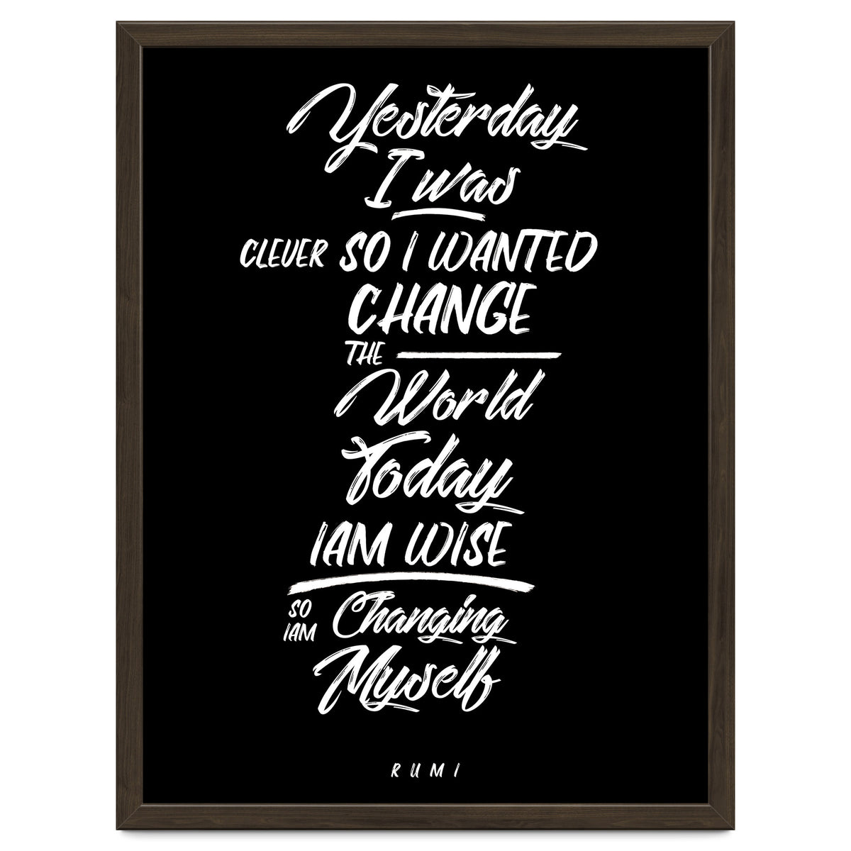 Changing Myself - Rumi Quote Typography