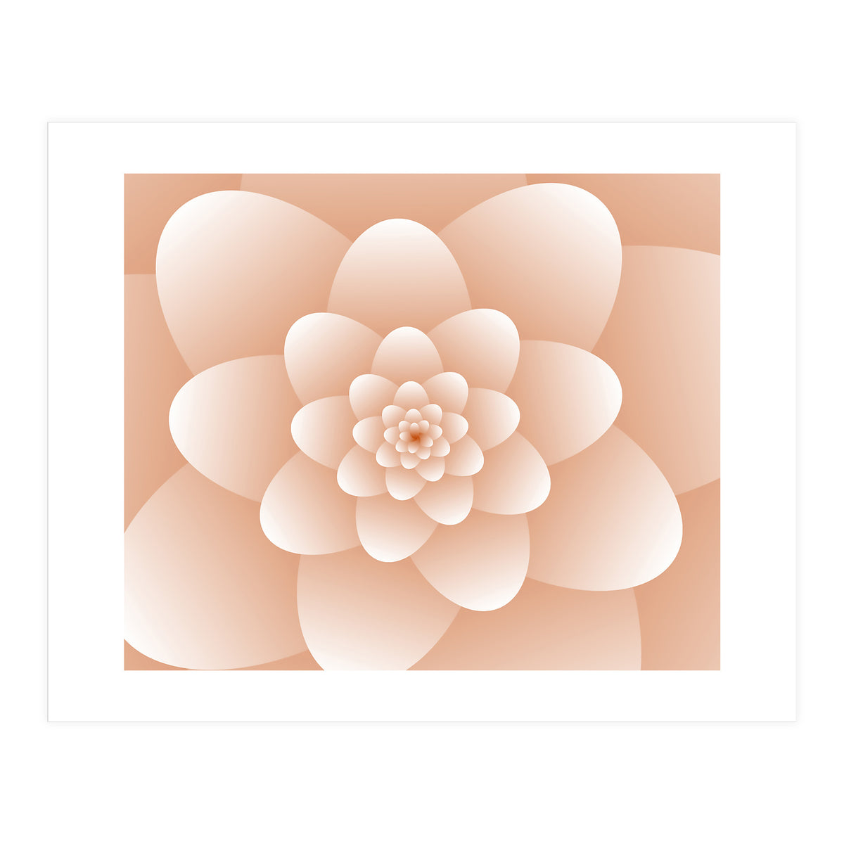 3d Abstract Orange Floral Spiral (Print Only)