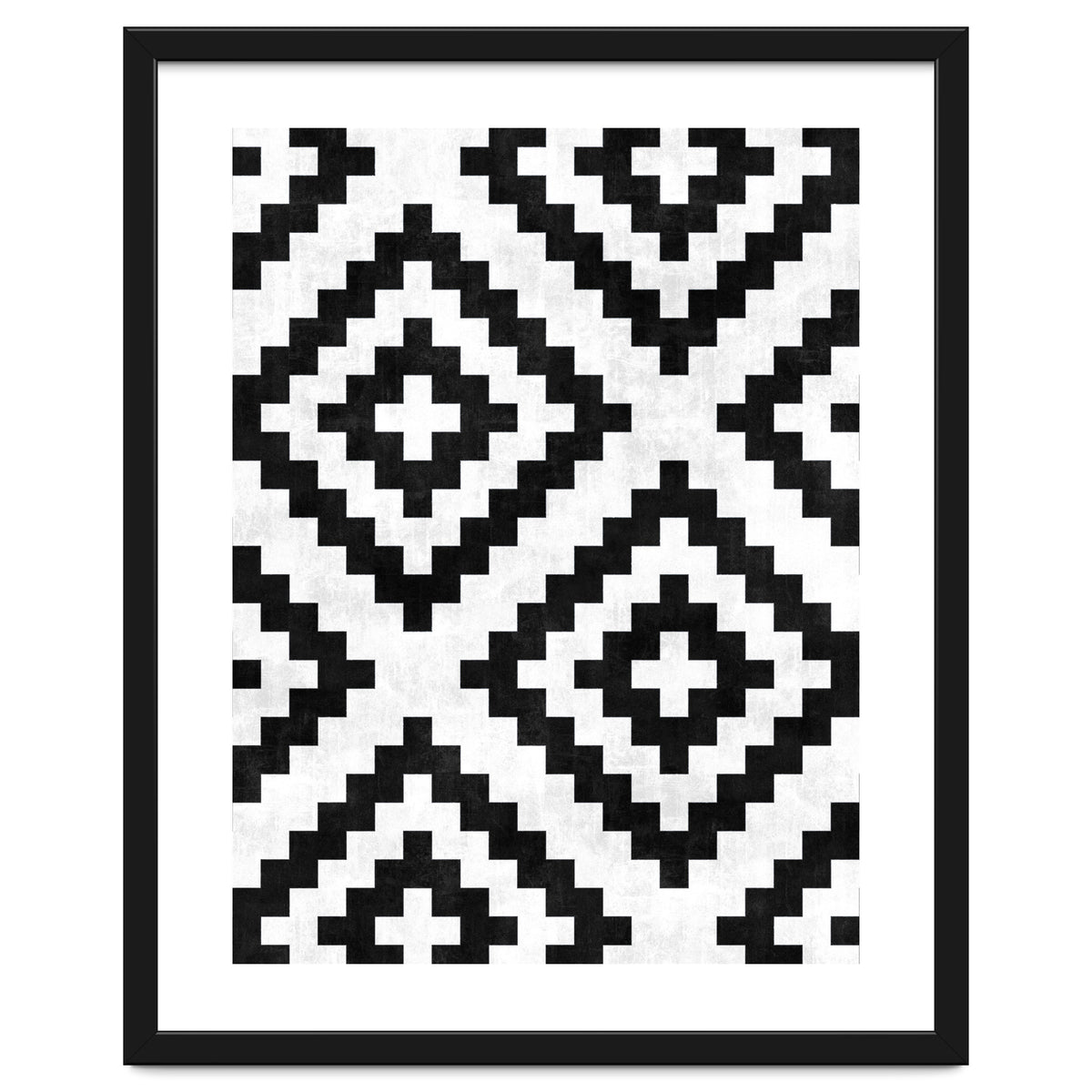 Urban Tribal Pattern No.18 - Aztec - Black and White Concrete