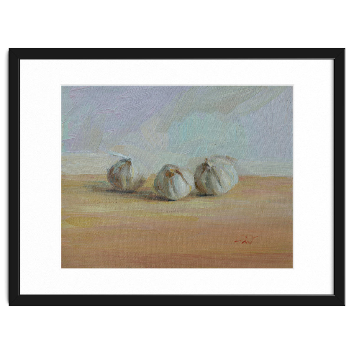 Three Garlic Globes Still Life Painting