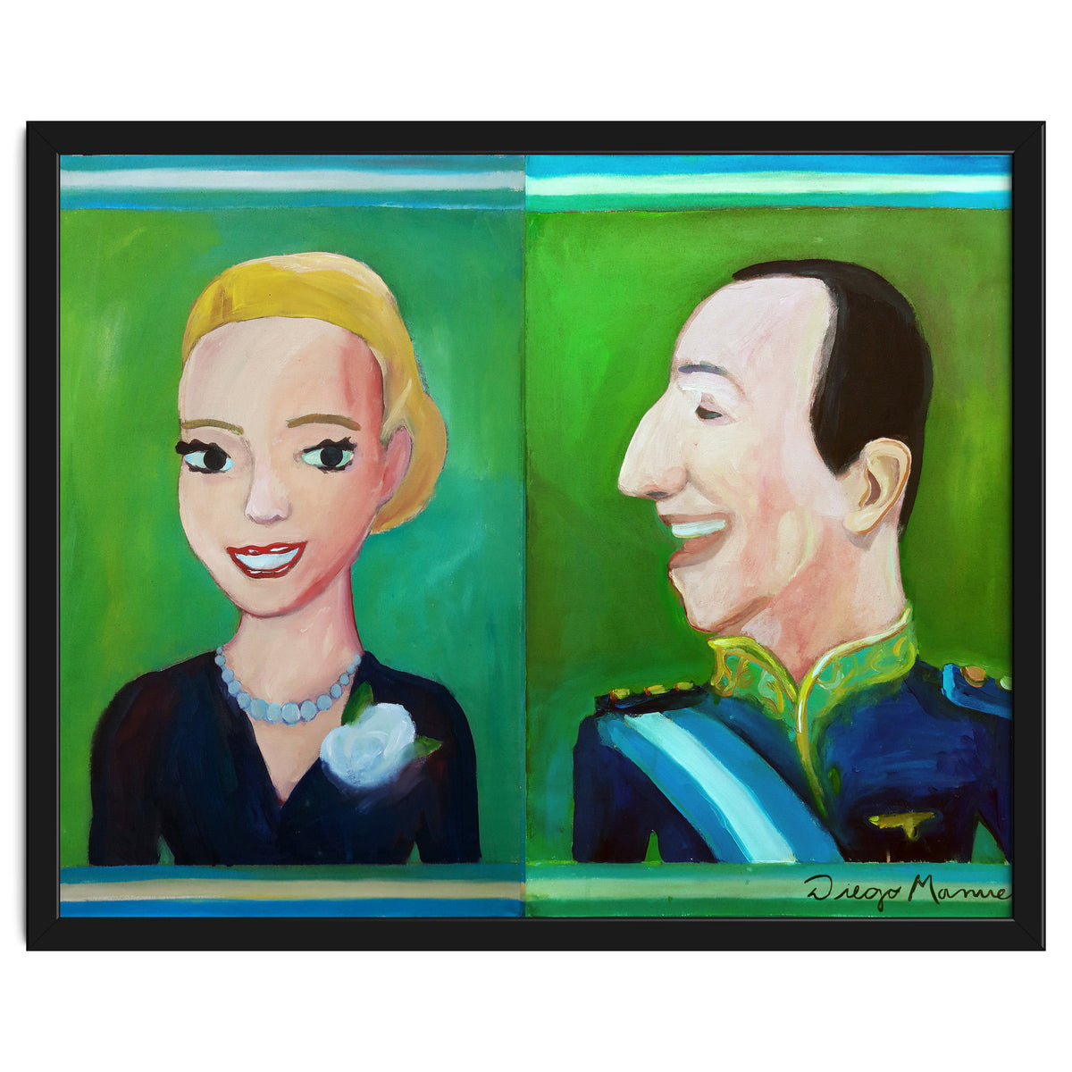 Evita y Juan Perón Díptico
