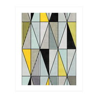 Colorful Concrete Triangles - Yellow, Blue, Grey (Print Only)