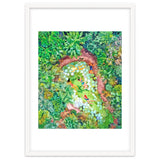 Tropical Vacay | Rainforest Jungle Botanical Lush Nature | Summer Lake People Swim | Boho Painting thumbnail