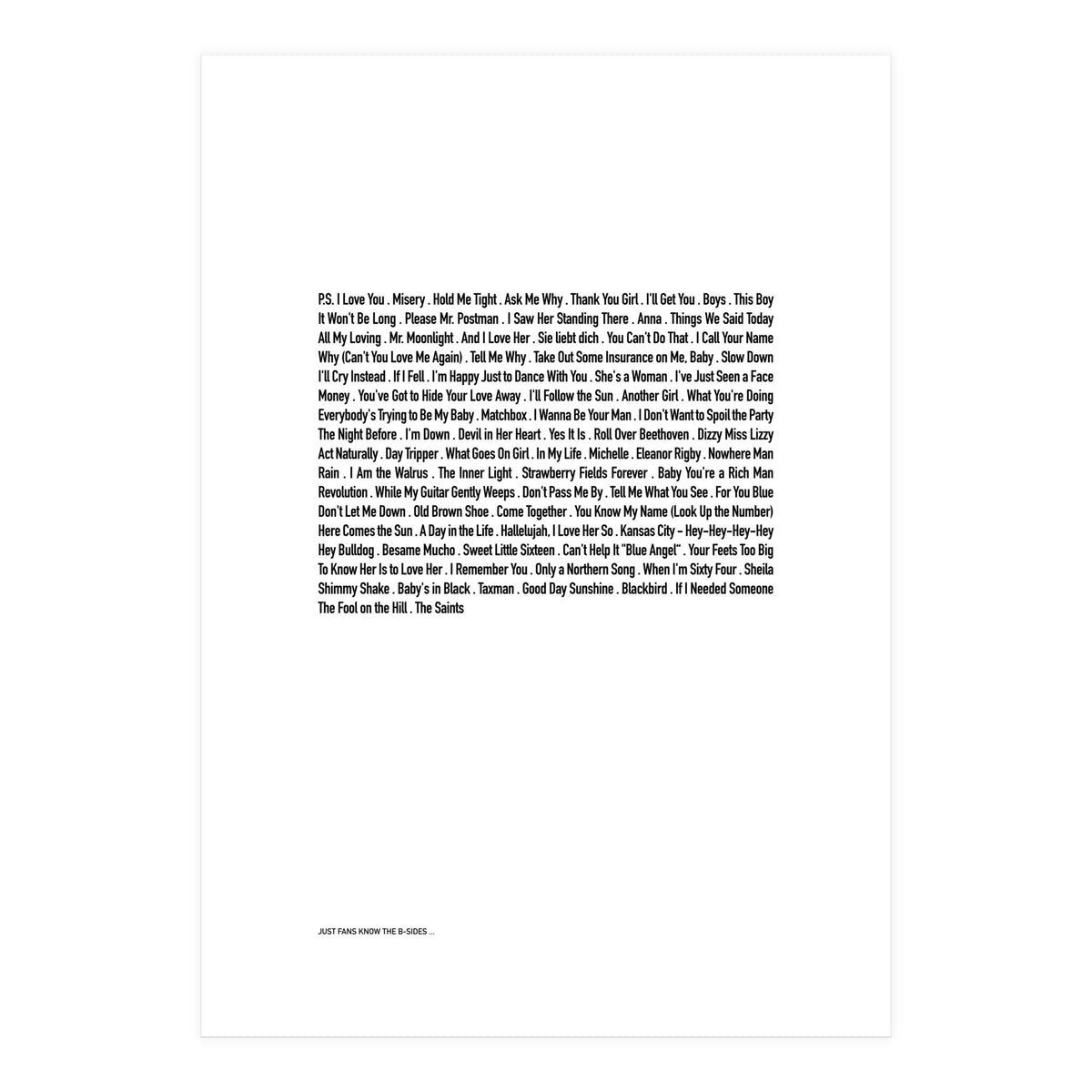 JUST BEATLES (Print Only)