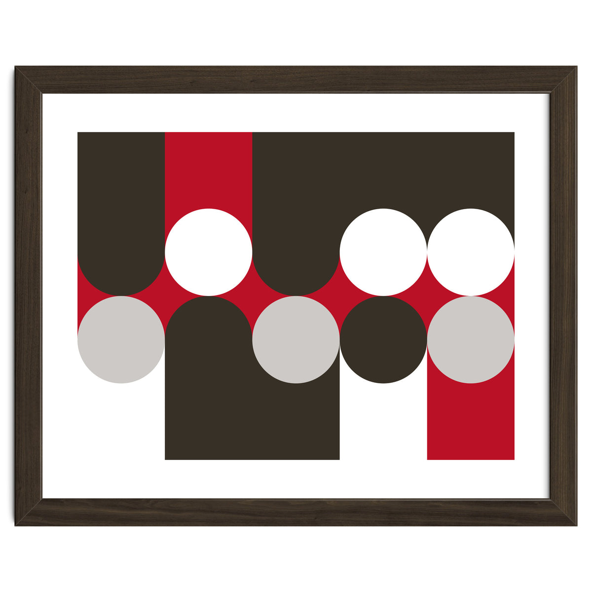 Geometric Shapes No. 33 - brown, red & white