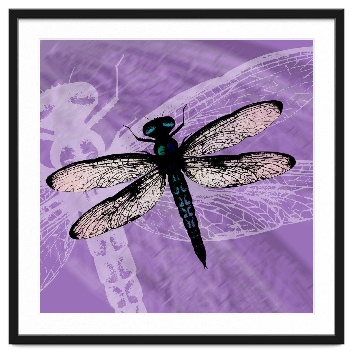 Blue dragonfly vector