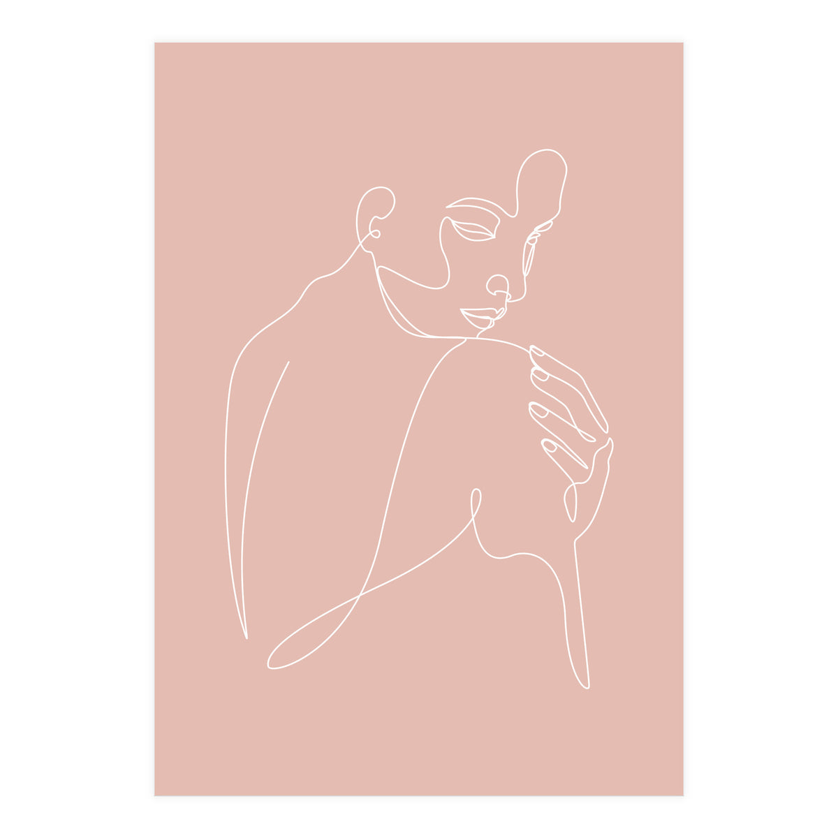 Sleep woman line pink (Print Only)