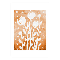 Abstract Flowers Orange (Print Only)