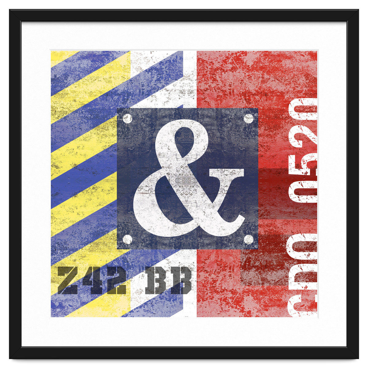 Blue Ampersand Industrial Abstract