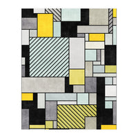 Random Concrete Pattern - Yellow, Blue, Grey (Print Only)