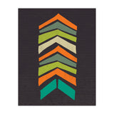 Retro Chevron Print Orange Teal Variation (Print Only) thumbnail